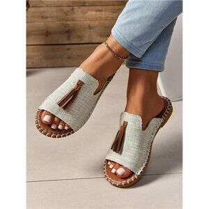 Women Fringed Flat Sandals, Beach Slippers, Antiskid Outdoor 7 -10 shipping